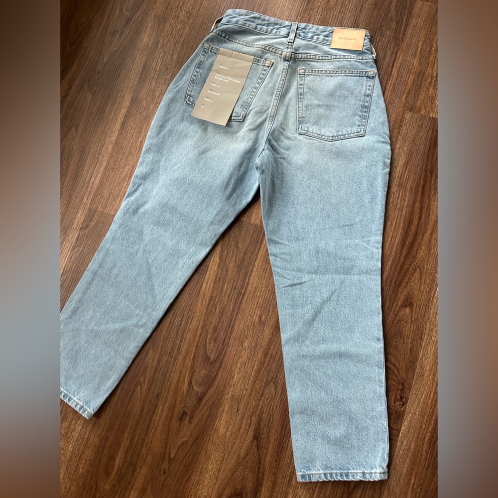 NWOT EVERLANE Curvy 90s Cheeky Straight Jean Light Wash Organic Size 27 Ankle - Picture 11 of 16